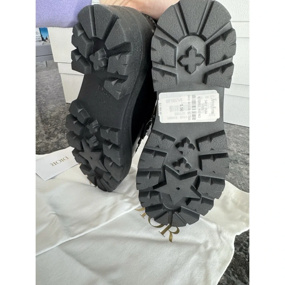 Dior Boy Platform Loafer $1150 Black Leather Dress Lug Shoes. NWB Sz 35.5 US 5.5 - Picture 11 of 16